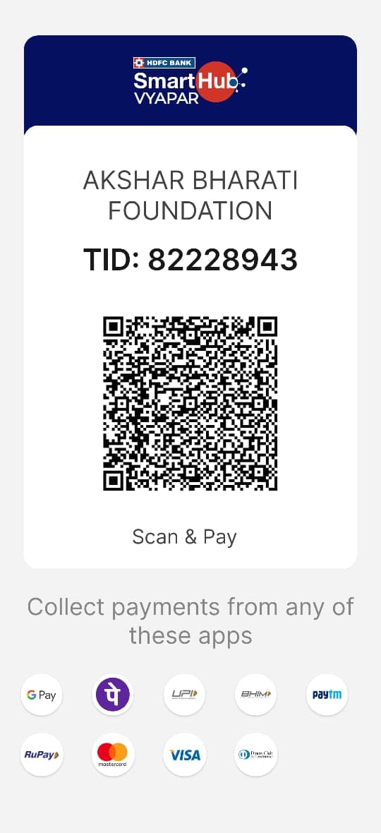 Akshar Bharati Foundation UPI QR code — scan and donate